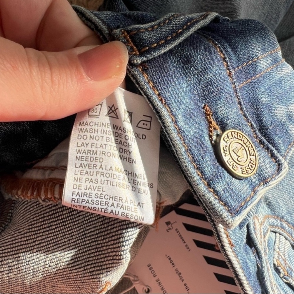 FREE PEOPLE X SANDRINE ROSE - Women's Distressed Skinny Jean Indigo - Size 27 - Picture 6 of 8